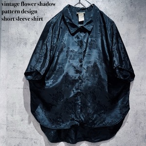 vintage flower shadow pattern design short sleeve shirt