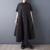 切替 フレア シャツワンピース 30287
