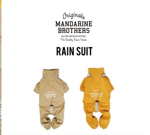 サイズL.XL.XXL【RAIN SUIT】MANDARINE BROTHERS 犬服　ドッグウェア　レインコート　レインウェア　カッパ