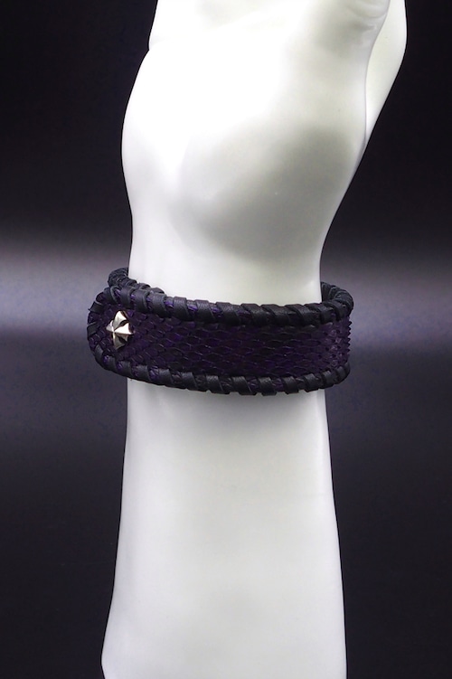 Item No.0303： Bracelet/Diamond Python《Hand-dyed Blue》