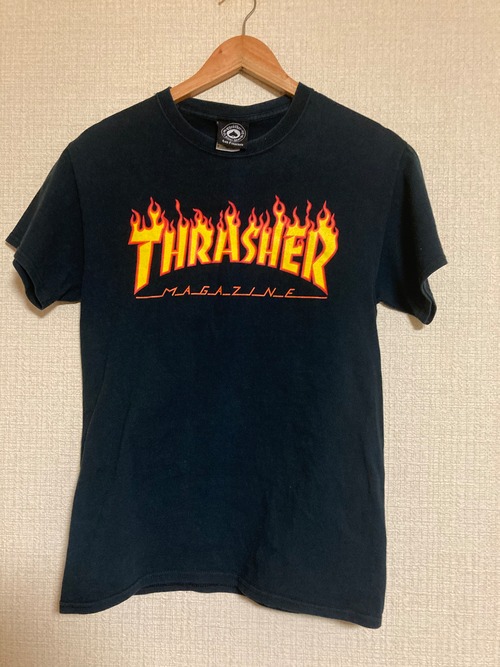 THRASHER MAGAZINE　2000年代初期スペードタグ　 ファイアーパターンTシャツ