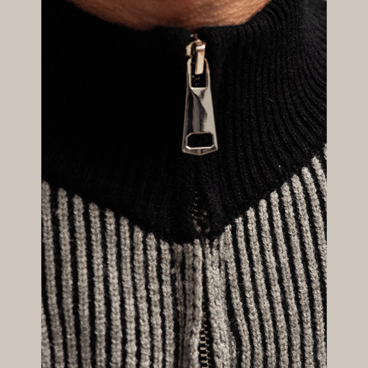 レトログレイ・コンビジップセーター A2003 - 9