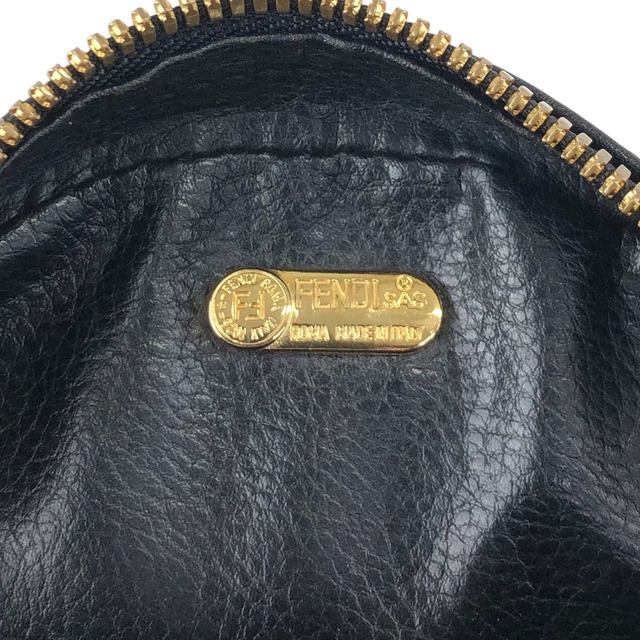 FENDI フェンディ ショルダーバッグ ブラック ロゴ レザー チェーン vintage ヴィンテージ オールド d26mnc