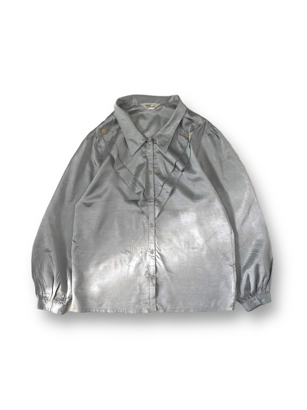 Frills design metallic blouse