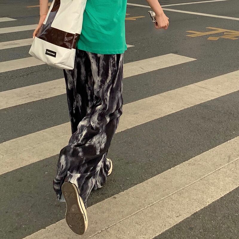 サマーハイウェストウェスト薄手ルーズカジュアルパンツ 夏物 モンロー15774541979