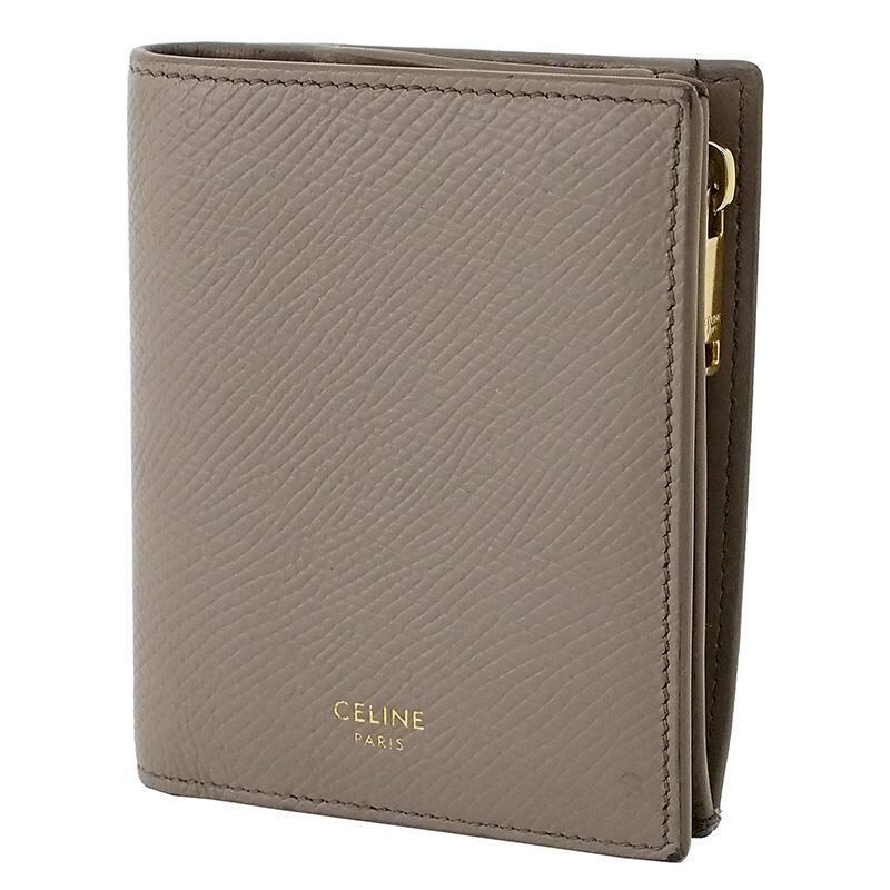 セリーヌ CELINE コンパクトウォレット グレインドカーフスキン ぺブル