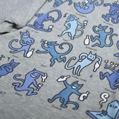 humor drunken cat print tee