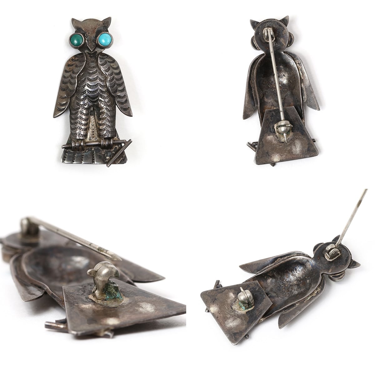 NAVAJO ナバホ 1940~50's Vintage Navajo Owl Silver Pins