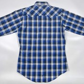 80s 90s Levi's リーバイス The Cowboys Tailor チェック柄 ウエスタンシャツ M/ブルー系 アメカジ 韓国製