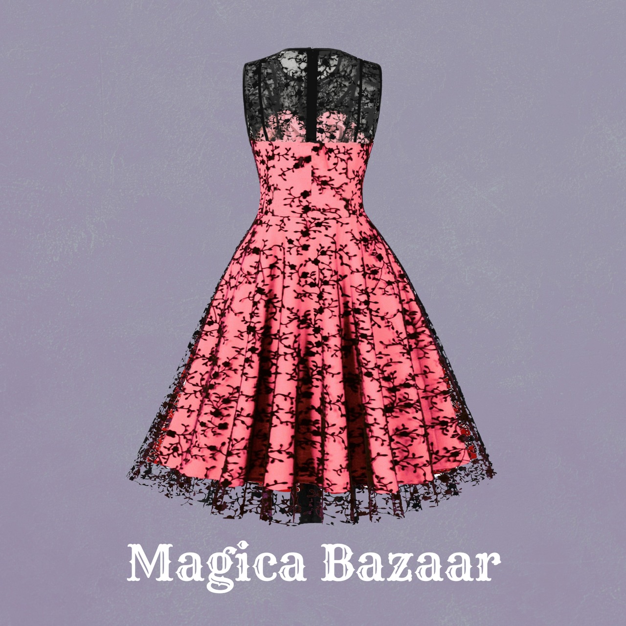 ナイトガーデン　レースノースリーブドレス　M24406