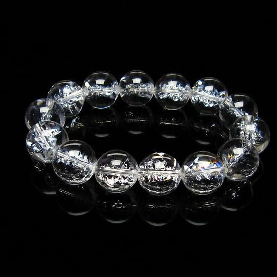 水晶 ブレスレット 虹入り ブレス アイリスクォーツ 16mm おまかせ便