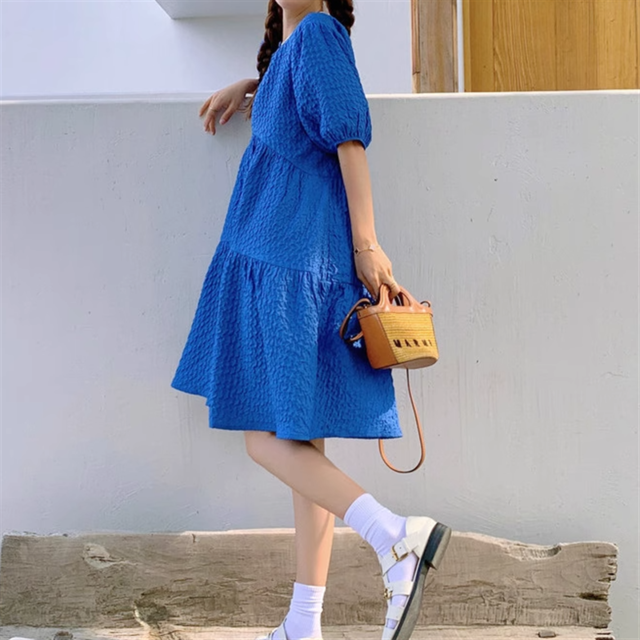 バルーンスリーブティアードワンピース　10807