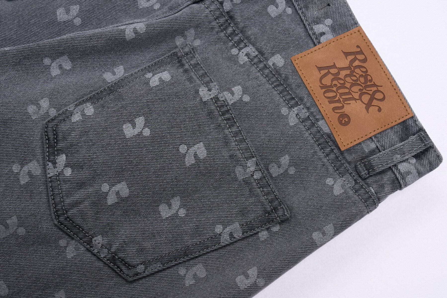 rest & recreation] RR LOGO PRINTED JEANS - LIGHT GREY 正規