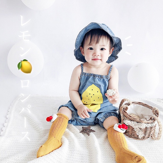 レモンロンパース 帽子付き