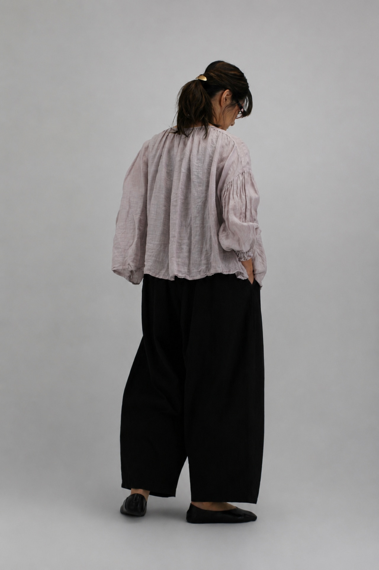 【Gauze#】ドライコットン ピエロパンツ (G904) / Black