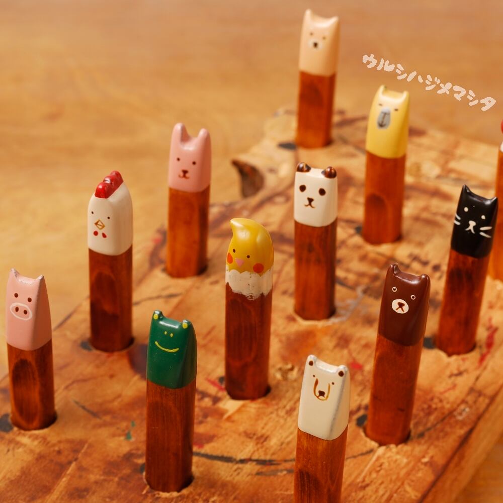 拭き漆の箸置き(犬)／URUSHI CHOPSTICK REST(DOG) | ウルシハジメマシタ