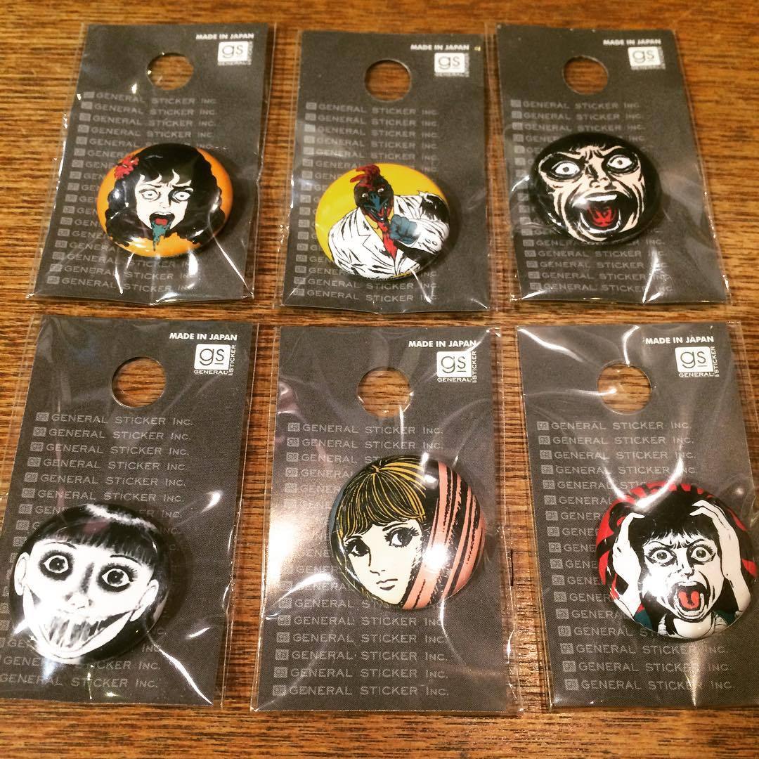 「楳図かずお　缶バッジ　6種類セット（おろち/漂流教室/14才　など）」 - 画像1