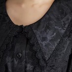 Dark Aesthetic Heavy Jacquard Fashion Dress with Double-Layer Collar (ME215)