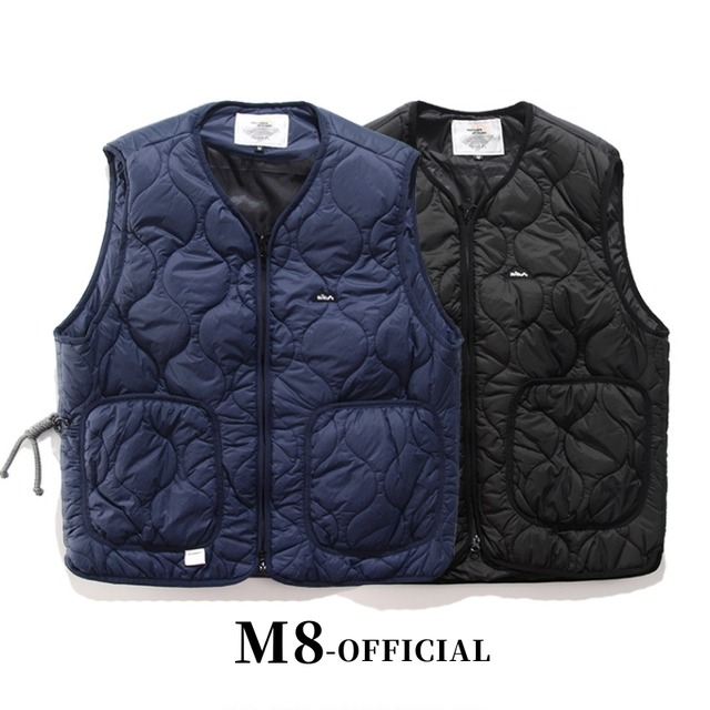 no collar quilted vest 2color M0481