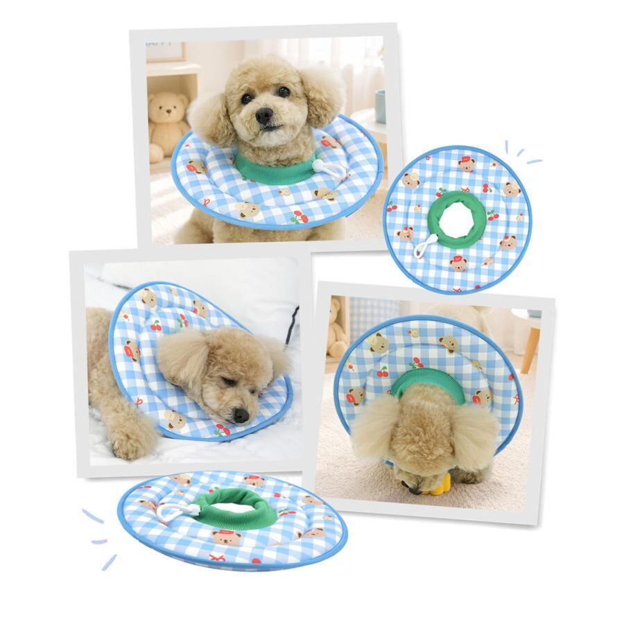 cool elizabeth collar L ~ XL / 犬 エリザベスカラー 夏 ひんやり 大型犬 中型犬 コットン クッション ソフト 軽量 接触冷感 傷なめ防止 犬用 ネコ ネックカラー クール 軽い 韓国 ペット用品
