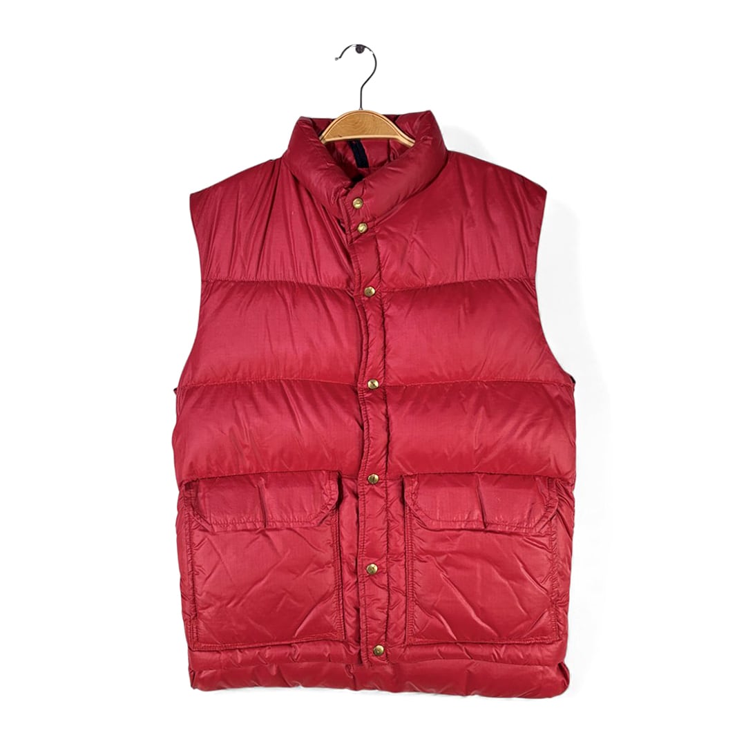 70s 80s キャンプセブン ヴィンテージ ダウンべスト レッド CAMP 7 サイズM 古着 DD0465