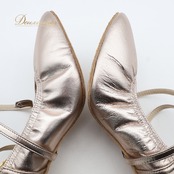 社交ダンス 衣装 スタンダード シューズ 23 1/2サイズ ピンク系 Chacott チャコット 日本製 靴 くつ ヒール レディース 光沢 ストラップ ダンスシューズ イベント ステージ パーティー 明るい