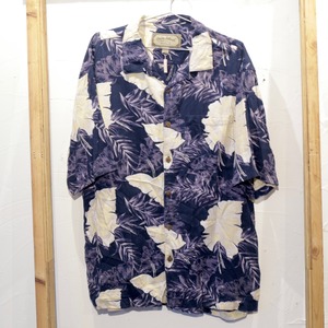 Cotton Rayon Aloha Shirt Navy