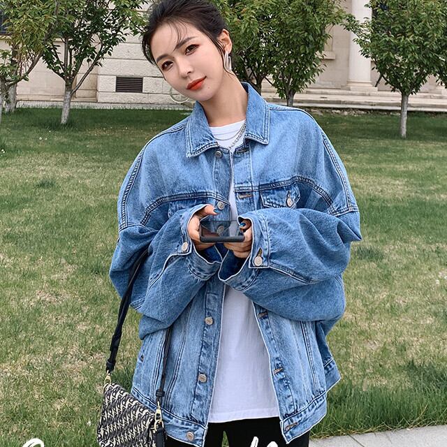 ジャケット レディース デニム ボリューム袖 オーバーシルエット ブルー Gジャン カジュアル S/M/L