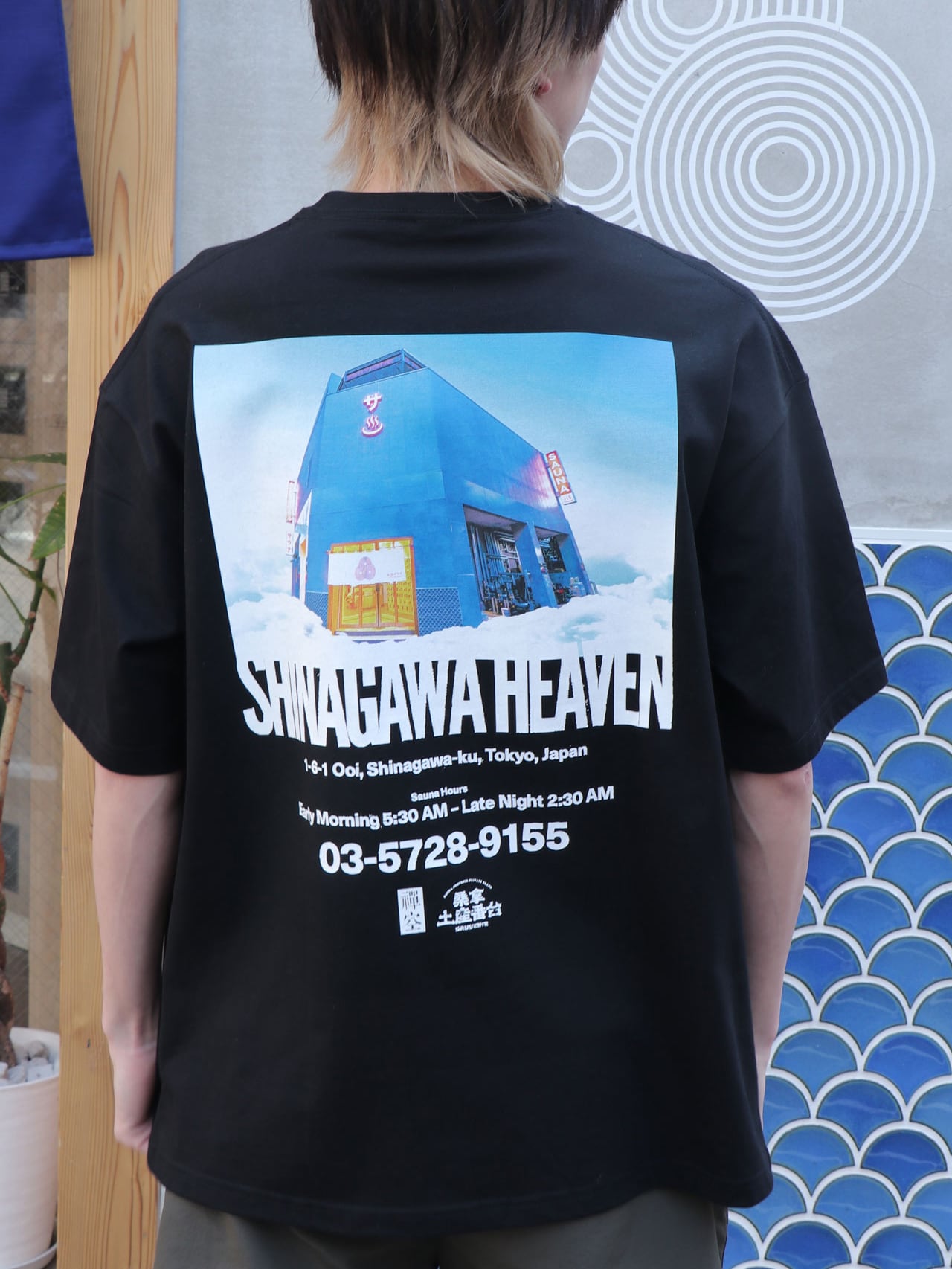 SAUVENIRコラボ 品川HEAVEN Tシャツ（黒） | 品川サウナ｜公式