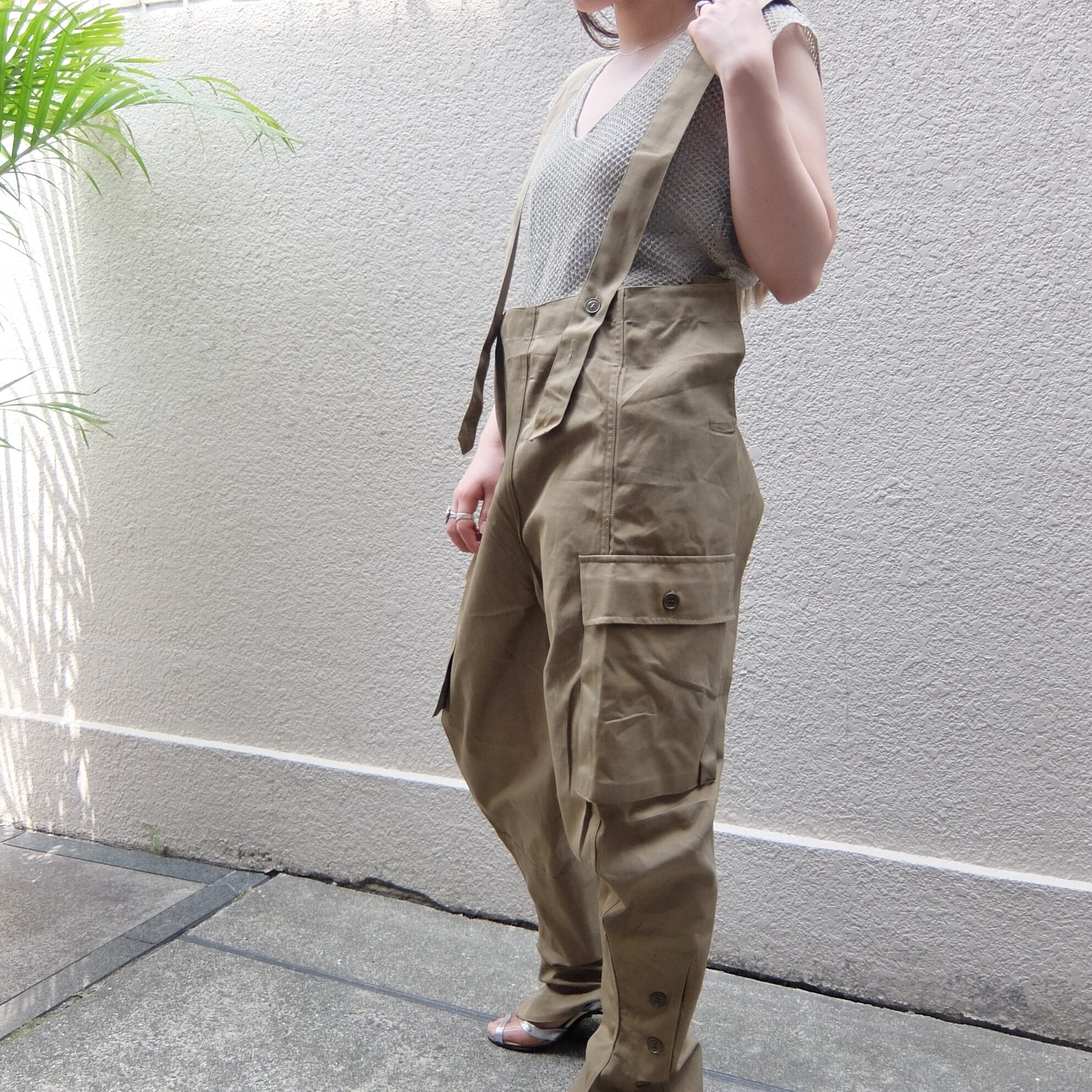 50's Italy overall motorcycle pants／50年代 イタリア軍 オーバーオール モーターサイクルパンツ | BIG  TIME ｜ヴィンテージ 古着 BIGTIME（ビッグタイム） powered by BASE