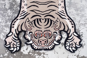 Tibetan Tiger Rug 《Sサイズ•ウール・オリジナル2・ナチュラルサンド259》チベタンタイガーラグ