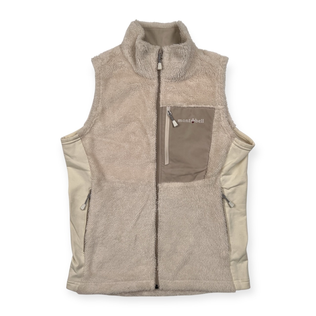 mont-bell モンベル クリマエア フリース ベスト サイズ S /アイボリーベージュ系/レディース