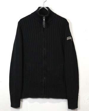 【Caka act2】“Schott” Logo Patch Zip Up Cotton Knit