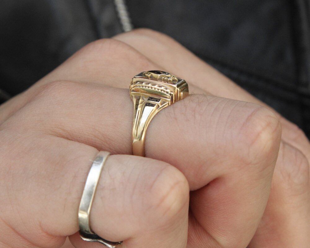 Vintage College Ring [JOSTEN 10kt Gold 3 Colors] [1949s