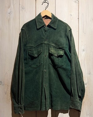 【a.k.a.C.a.k.a vintage】50's〜60's Beautiful Fade Vintage Deer Skin Leather Shirt Jacket