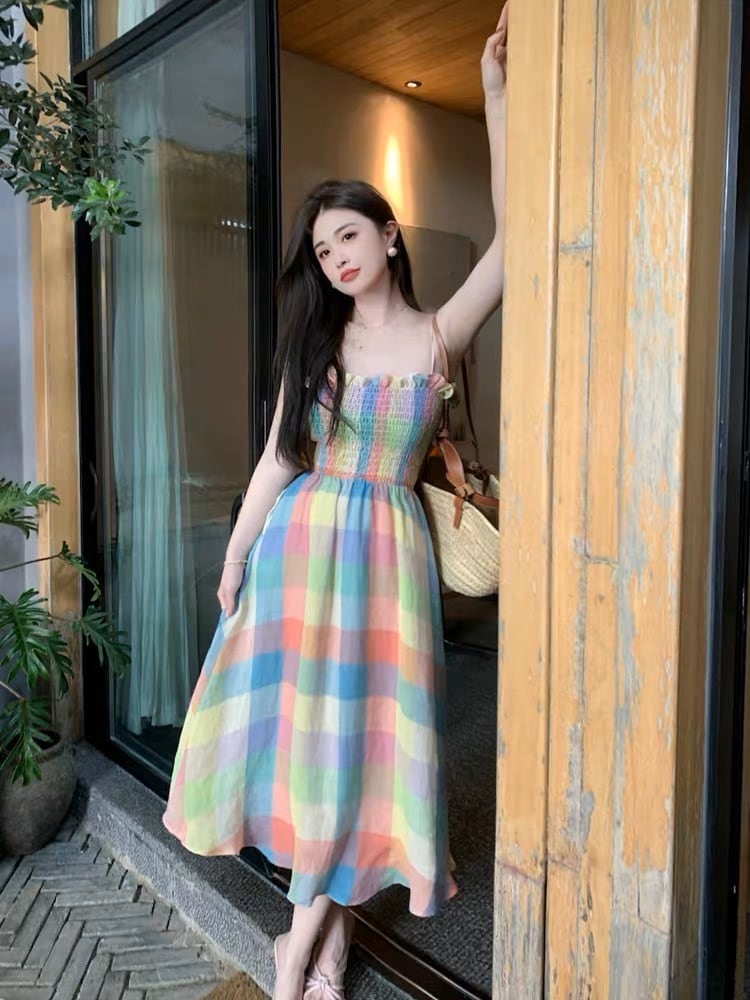 ★美品★バーバリー＊ビックチェック柄＊キャミワンピース＊6Y/110cm チェック柄 ワンピース 美品 ☆美品☆バーバリー＊ビック