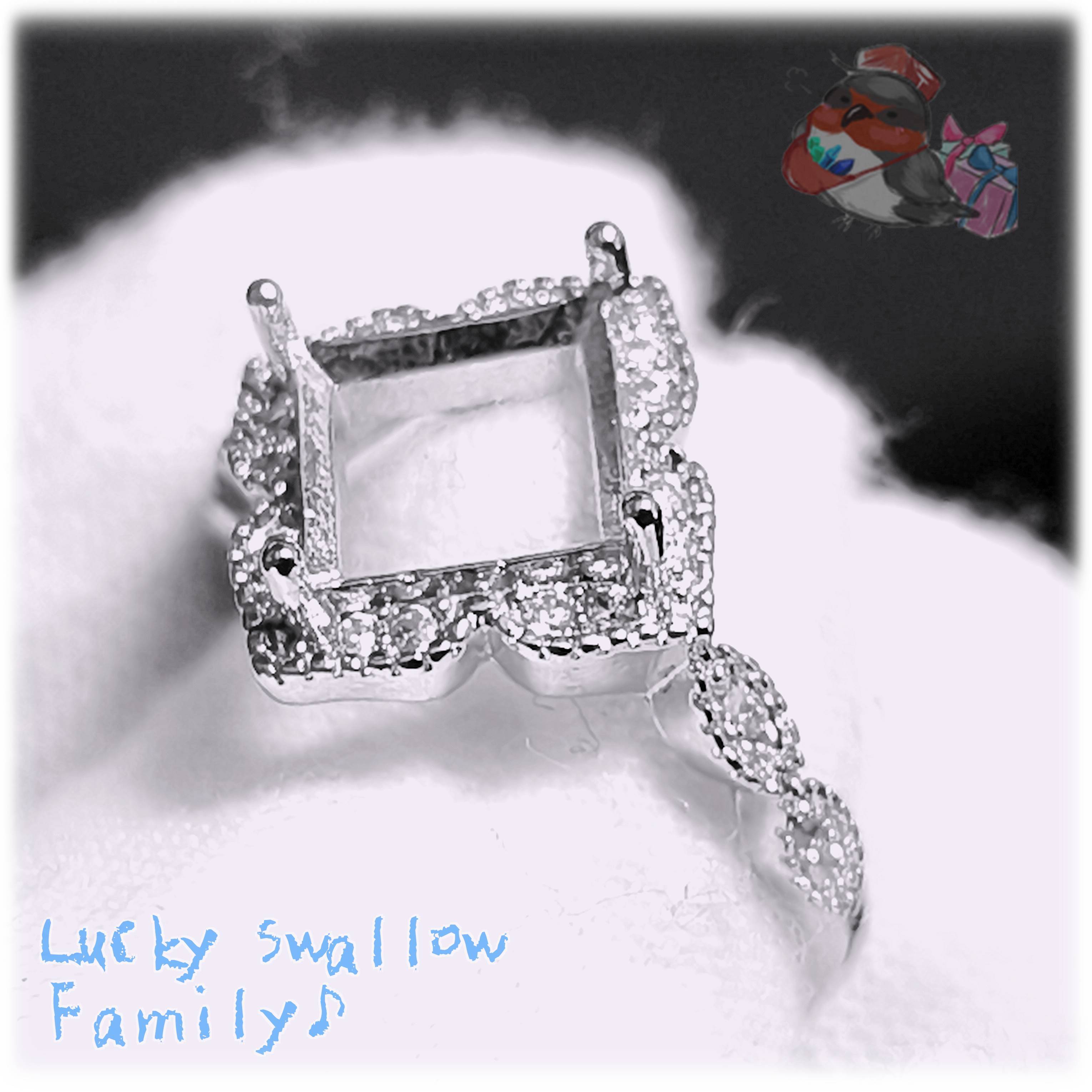 ▶️ 8 x 8 mm 空枠 四角 フリーサイズ リング 単品 1個 指輪 No.7398
