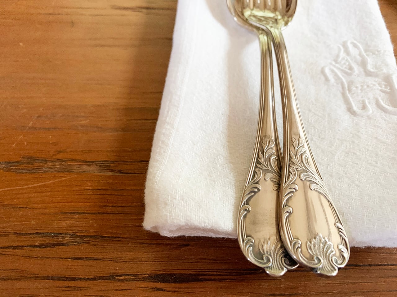 フレンチアンティーク スターリングシルバー カトラリーセット(スプーンフォーク） フレンチアンティーク スターリングシルバー カトラリーセット