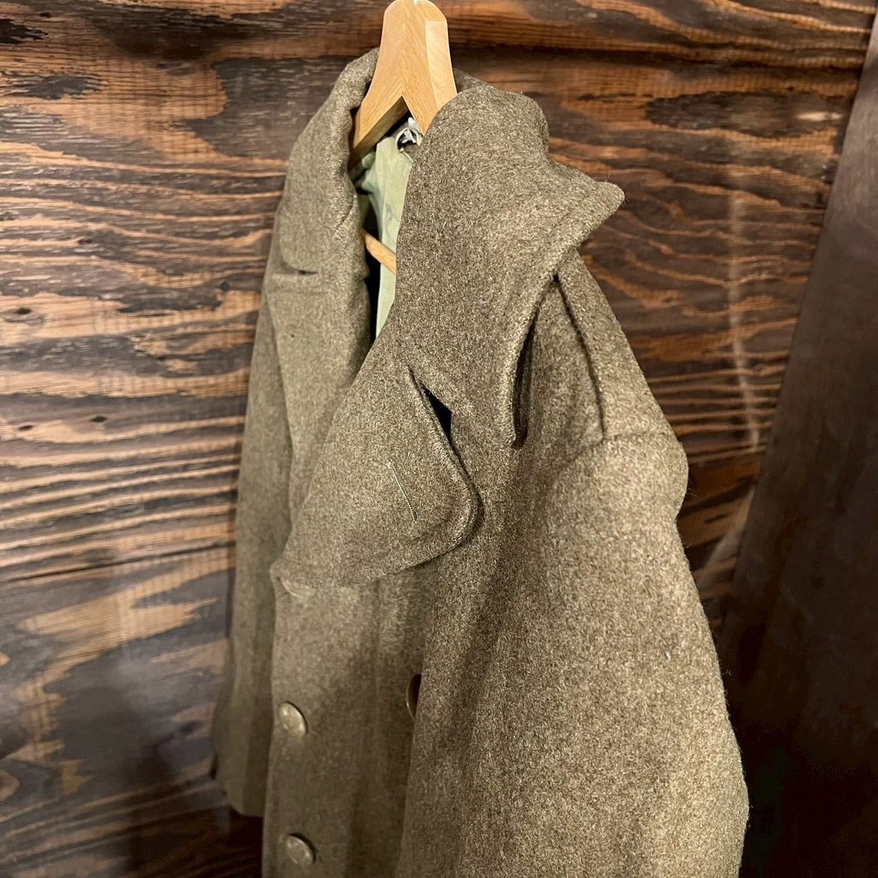 40s〜 US Army 米軍実物 WW2 ウール オーバーコート 34R S/M グレート