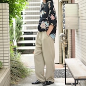 drape silhouette golf embroidery 2tuck slacks