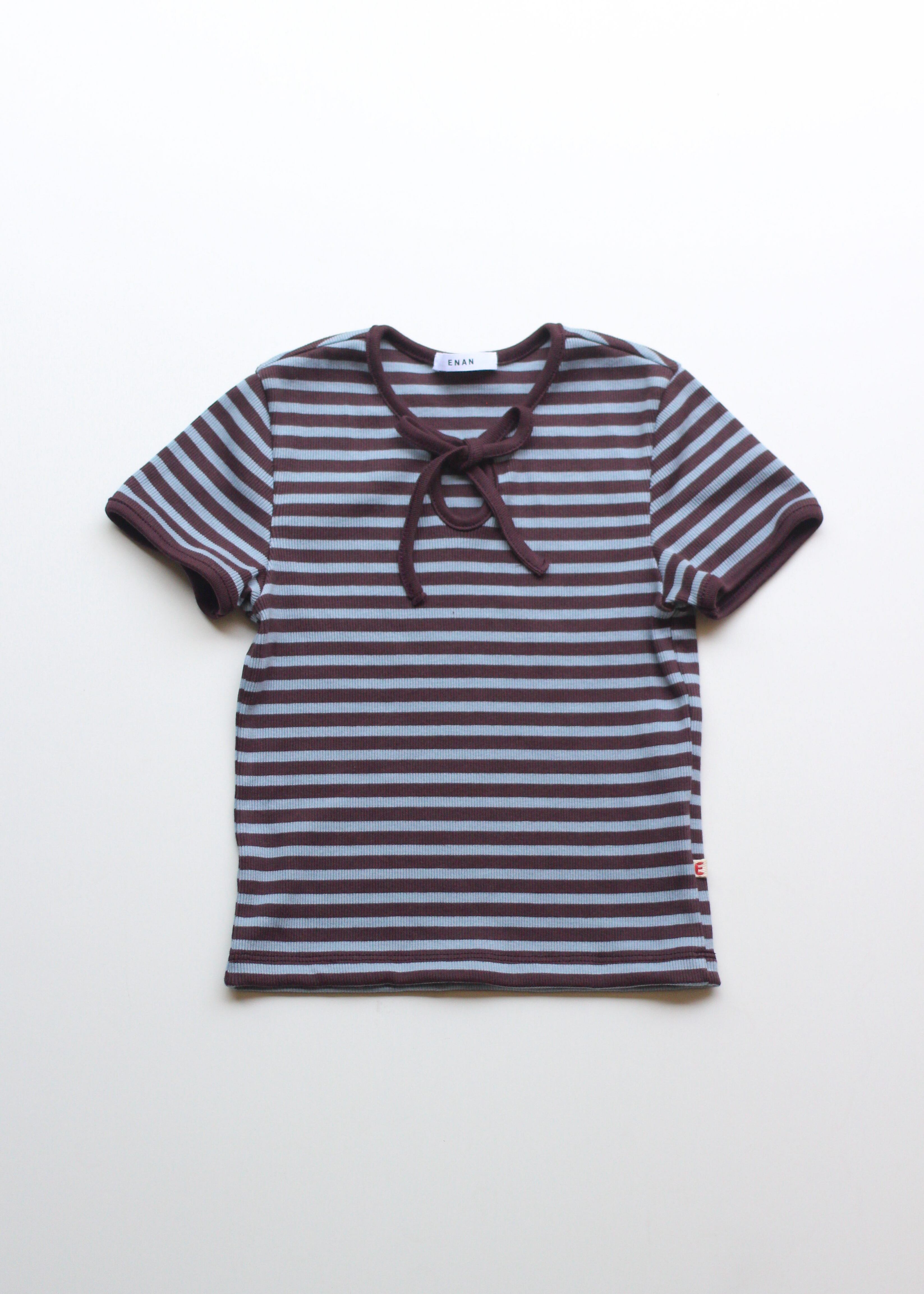 Cotton border ribbon T-shirts