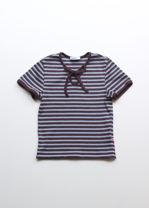 Cotton border ribbon T-shirts