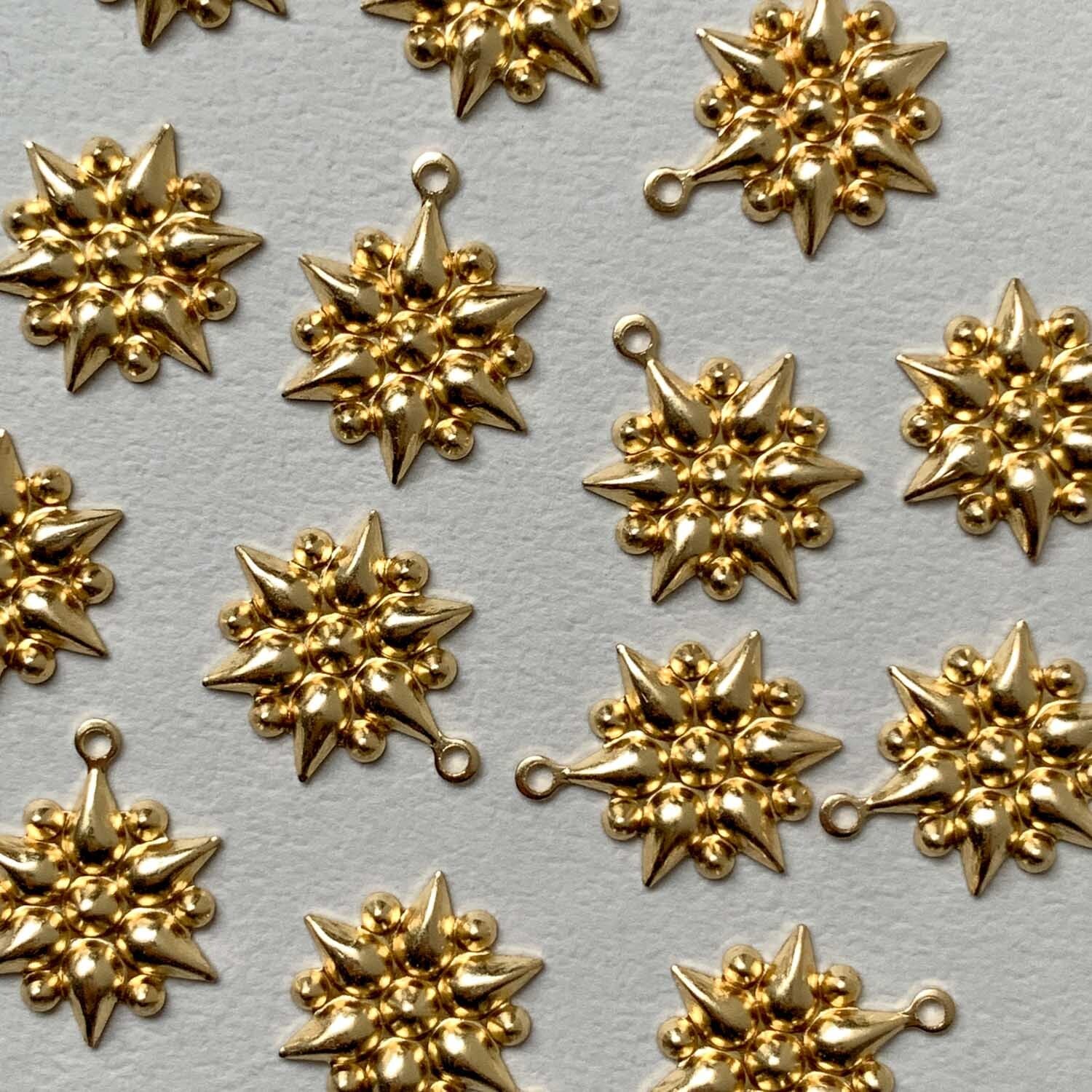 USA真鍮 星花セッティングチャーム | Dua-アクセサリーパーツショップ