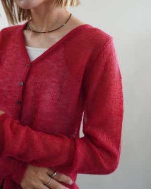 【新作アイテム送料無料】open-knit mohair v-neck cardigan