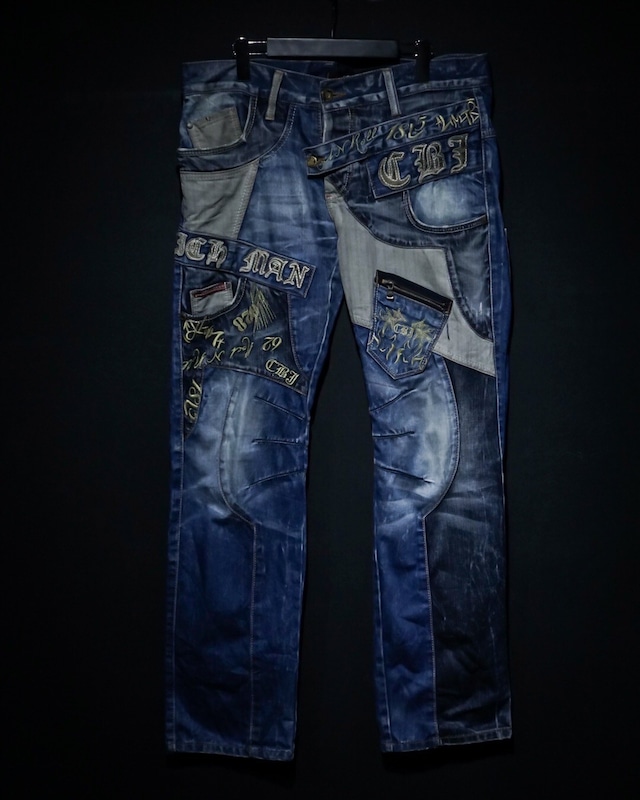 【WEAPON VINTAGE】Special Patchwork Design Vintage Denim Pants