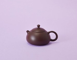陶器　茶壷「扁西施」こげ茶