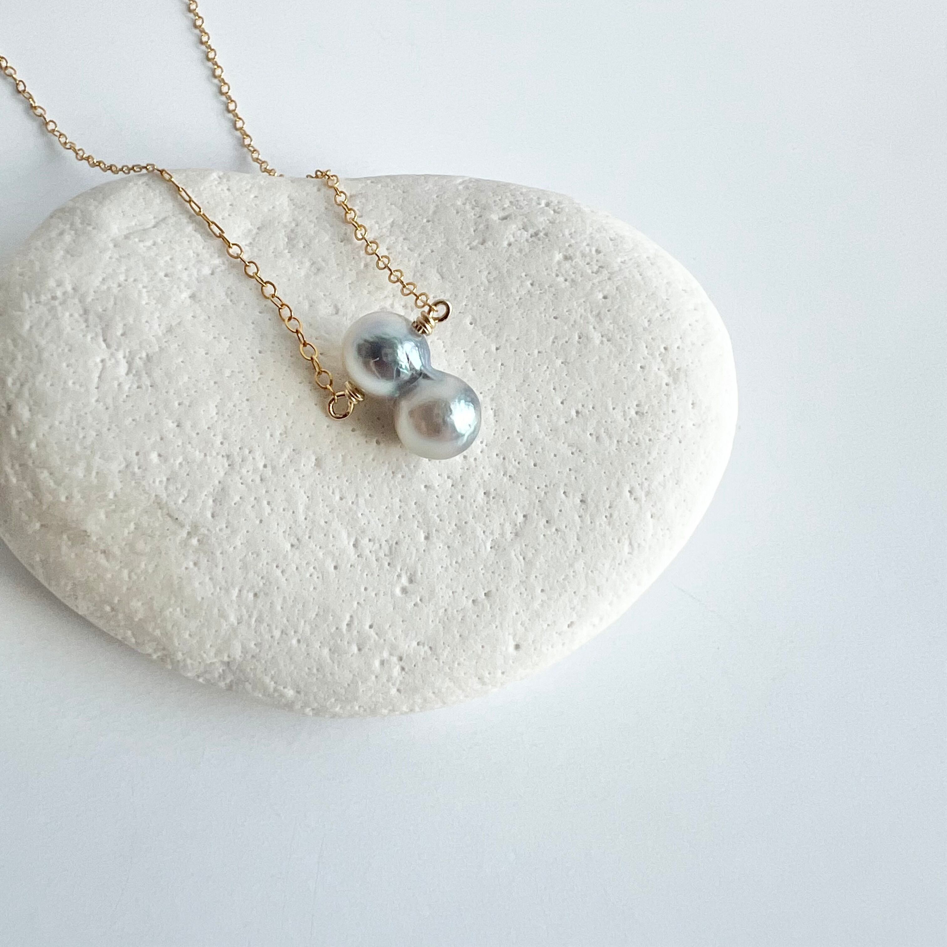 URURU】Double Akoya Pearl 14KGF Necklace / 双子あこや真珠