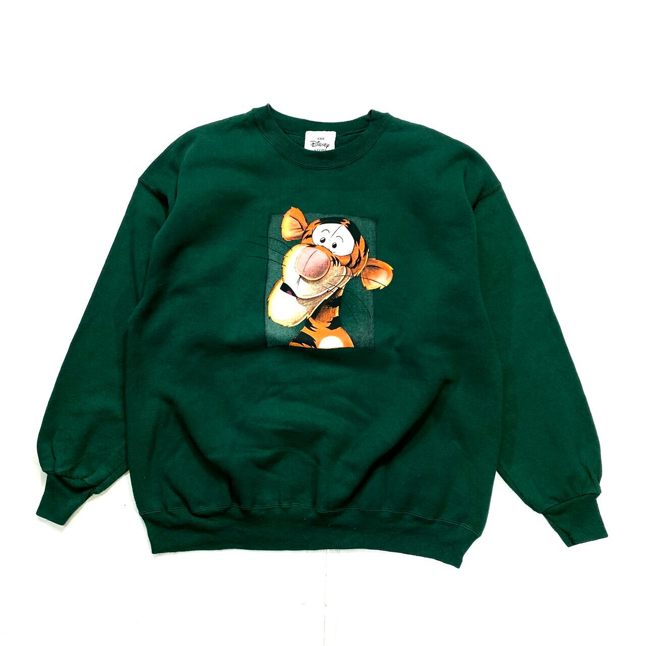 90年代 Usa製 ディズニー くまのプーさん ティガー スウェットシャツ Xl メンズ レディース 古着 90s ビンテージ ヴィンテージ The Disney Store キャラクター トレーナー グリーン スウェット Al2110 Cave 古着屋 公式 古着通販サイト
