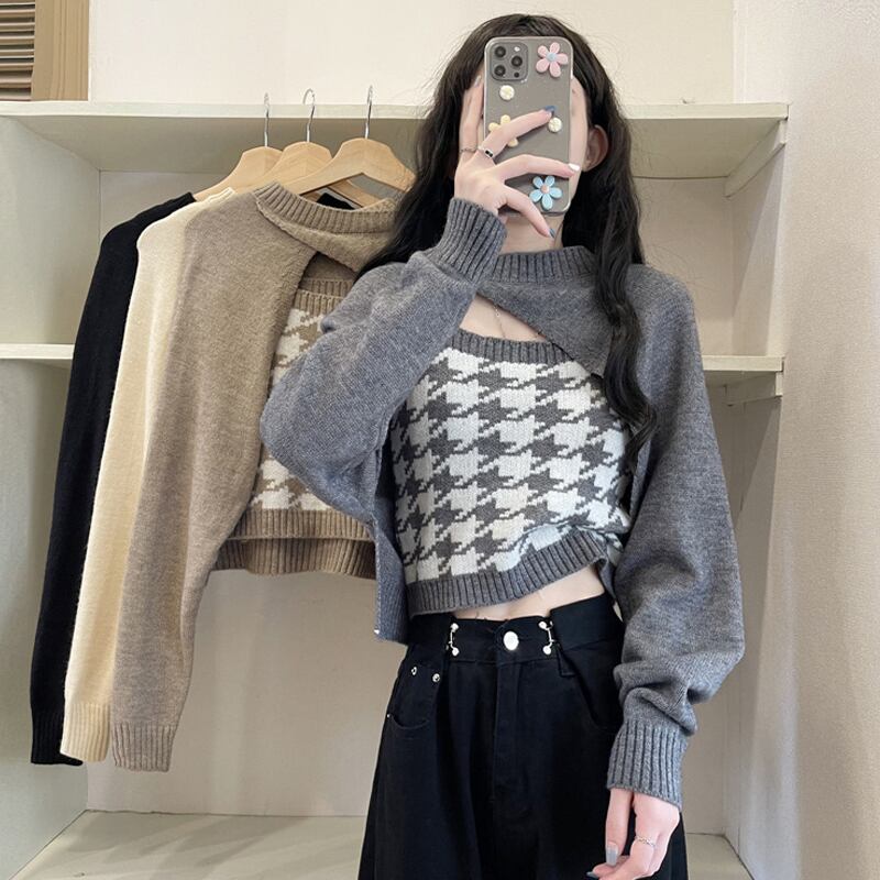 オータムウィンターレッドスタイルセーター トップス 大人ガーリー スウィート キュート カジュアル 秋物 冬物 試着室57356794804