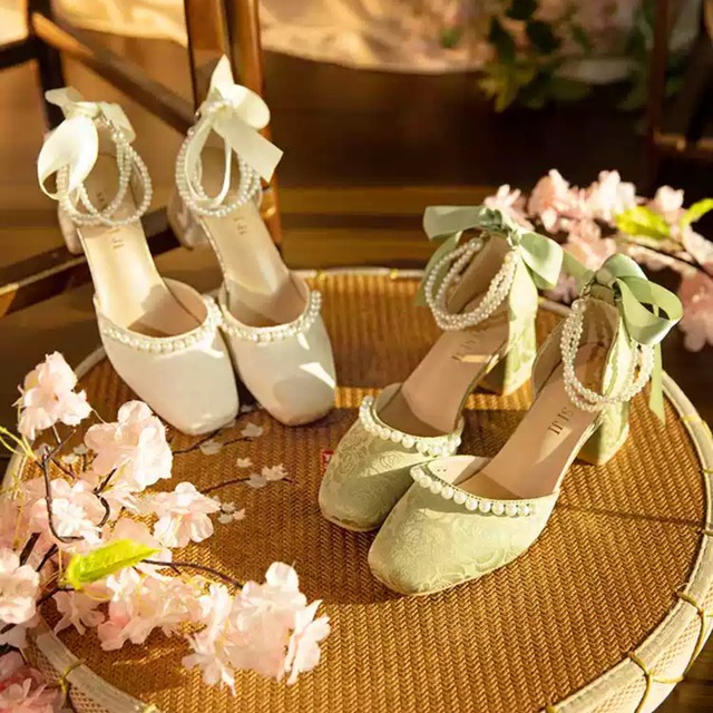 パールリボンパンプス CL0071